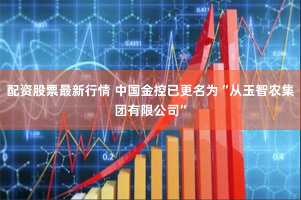 配资股票最新行情 中国金控已更名为“从玉智农集团有限公司”